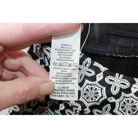 LL Bean Mix and Match Swim Collection Halter Tankini Top Black Print 4 - Picture 9 of 10